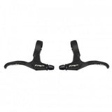 Pair of black TRP ML800 Spyke brake levers for Spyke disc calipers, showcasing their ergonomic design and durable construction.