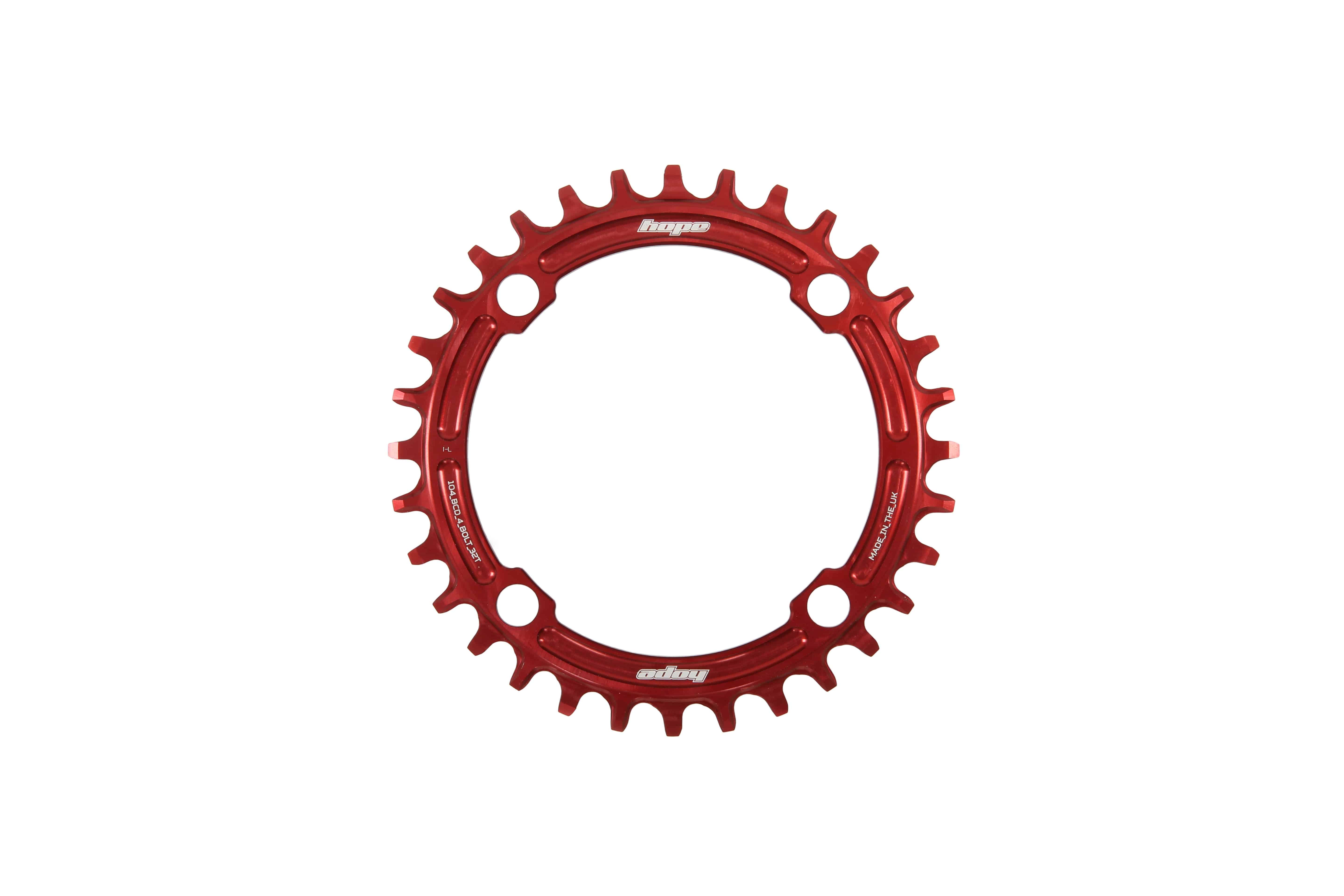Hope R22 104 BCD chainring for bike drivetrain, featuring precise shifting and durable component design.