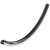 DT Swiss RR 411 road cycling rim with tubeless compatibility and 18mm internal width, shown in this close-up image.