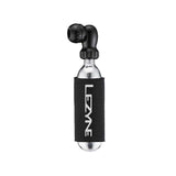 Lezyne Twin Speed Drive CO2 inflator in black with Presta and Schrader valve compatibility for bike tire inflation.