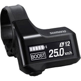 Shimano STEPS SC-E7000 cycle computer display mounted on handlebars, compatible with 31.8mm and 35mm sizes for e-bike navigation