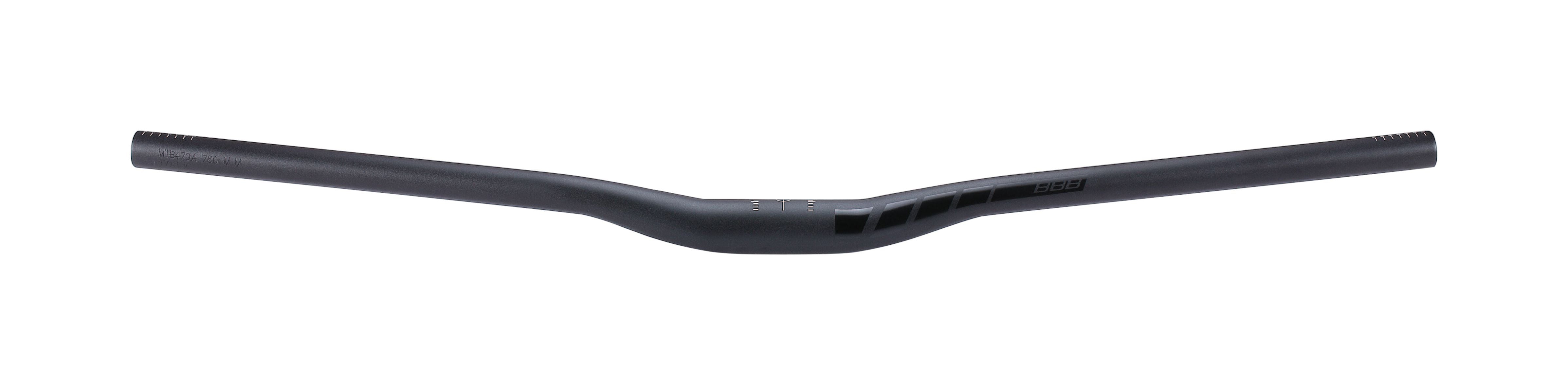 Black BBB BHB-11 Ascension MTB riser handlebar with 15mm rise and 760mm width, designed for mountain bike components.