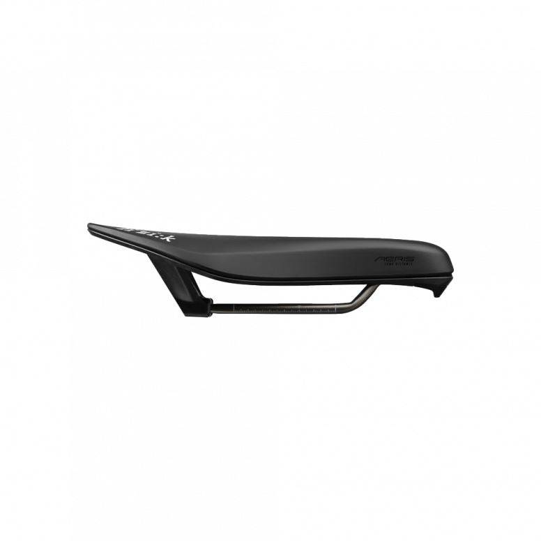 Fizik Transiro Aeris R3 long-distance triathlon saddle with split-nose design in black, cycling component for aerodynamic comfort