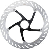 Shimano RT-CL700 Ice Tech Centerlock rotor with internal lockring for bicycle braking systems, showing the rotor's detailed design.