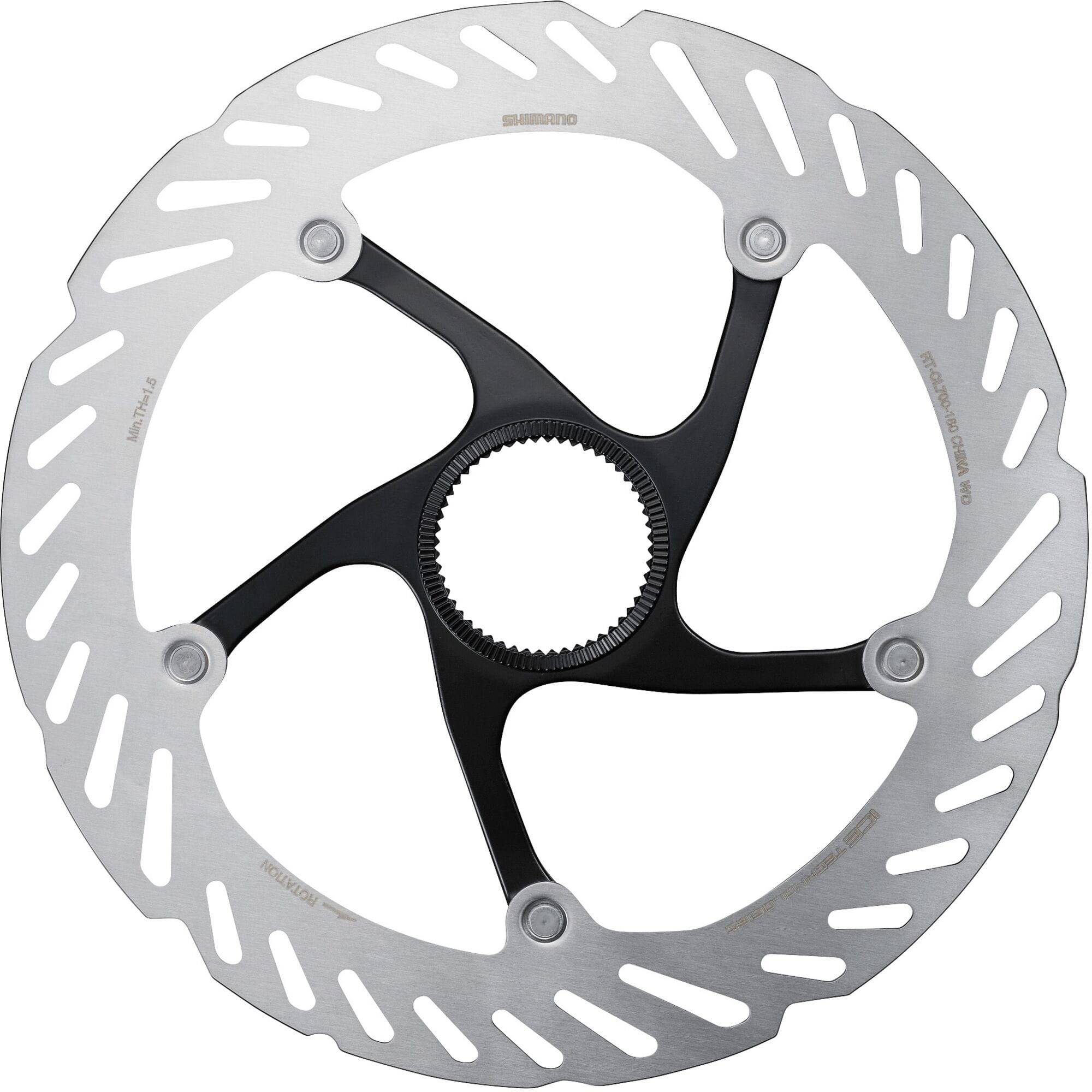 Shimano RT-CL700 Ice Tech Centerlock rotor with internal lockring for bicycle braking systems.