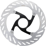 Shimano RT-CL700 Ice Tech Center Lock Rotor with external lockring for bicycle disc brakes, showing the rotor's detailed surface.