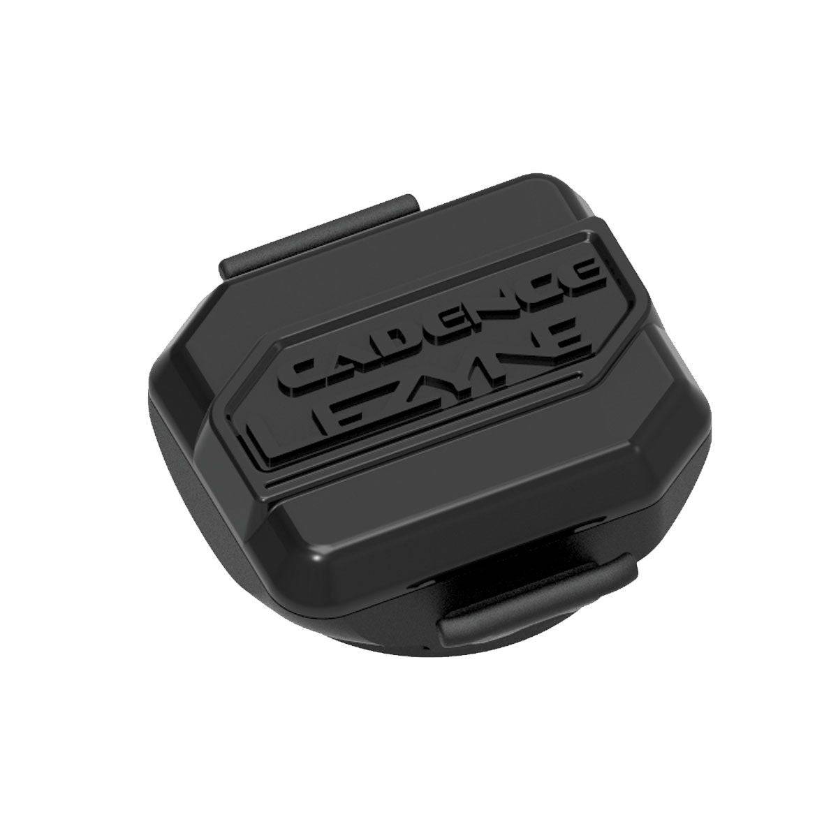 Lezyne Pro Cadence Sensor with Bluetooth Smart for speed and cadence tracking, shown on a bicycle crankset.