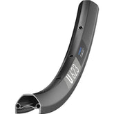 DT Swiss U 623 hybrid 700c disc-specific tubeless-ready rim with 25mm width, shown in black with a sleek carbon finish.