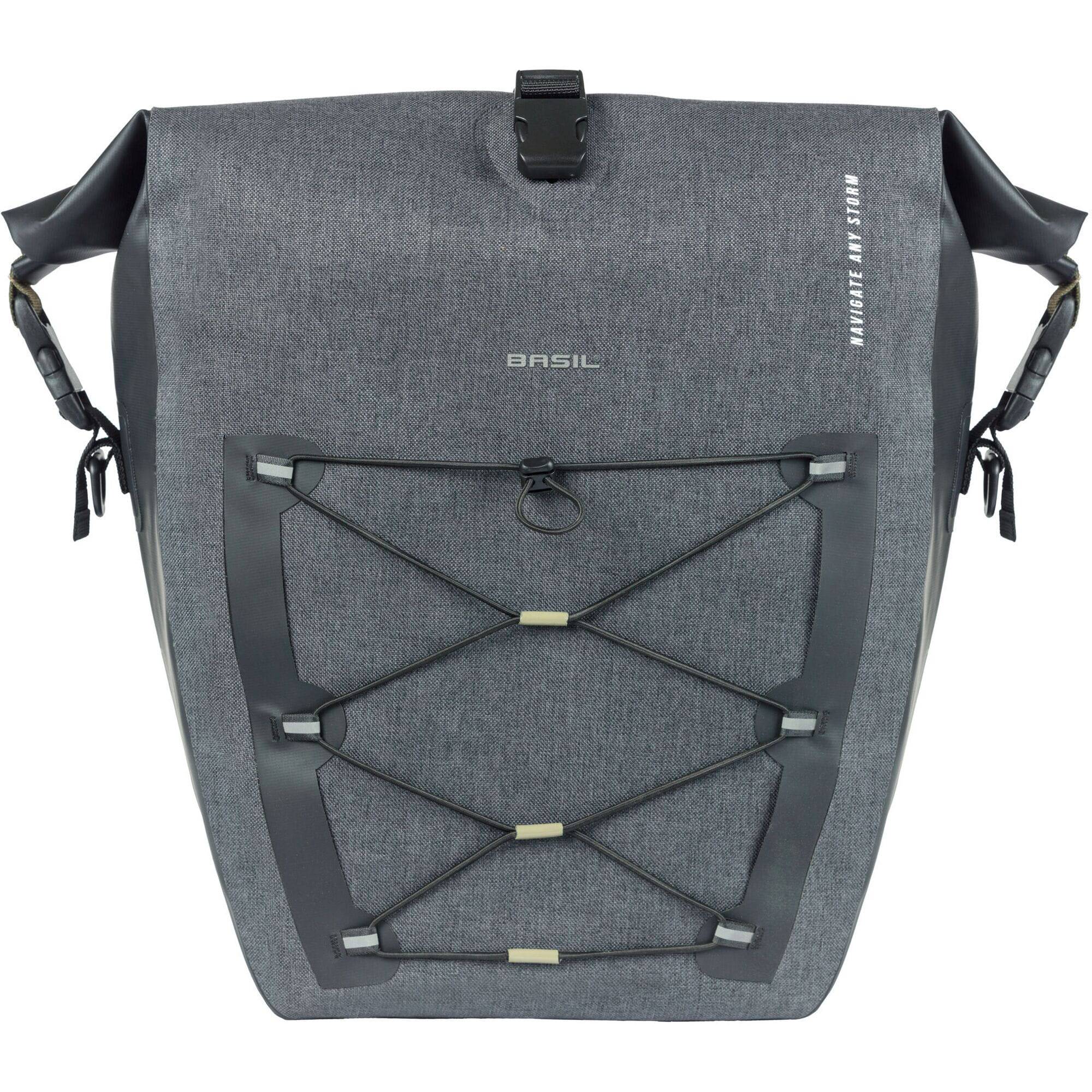 Basil Panniers & Bags - Navigator Storm L single pannier bag 25-31L black | Swinnerton Cycles