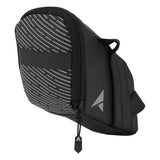 Altura Nightvision large 0.8L black saddle bag with reflective details and LED loop for bike accessories.