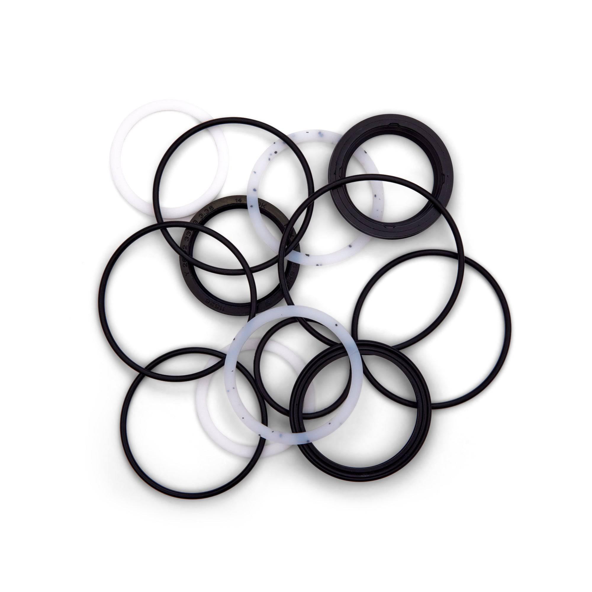 Fox Shock Float rebuild kit with seals, O-rings, and Q-rings for shock components, includes spare parts for maintenance and repair.