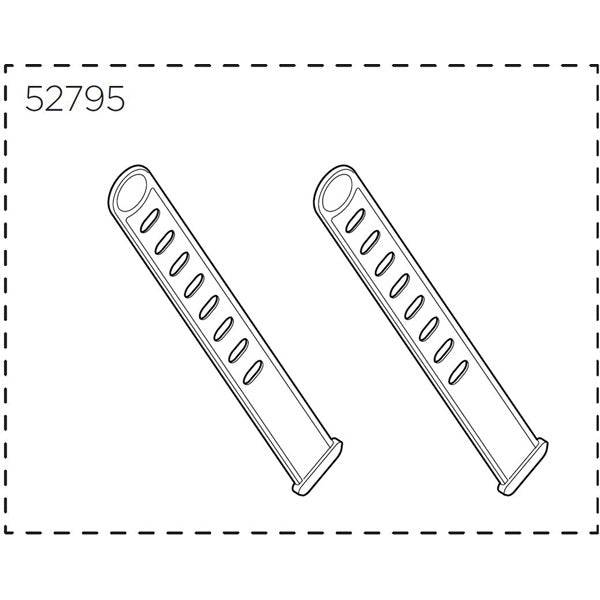 Pair of black Thule Yepp foot straps for child seat accessories, genuine replacement parts for secure child safety.