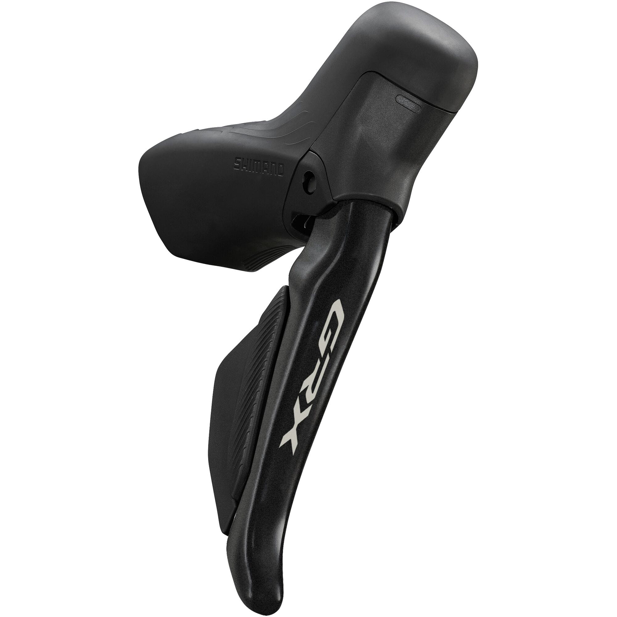 Shimano GRX ST-RX715/BR-RX410 hydraulic Di2 STI set front brake flat mount components on a bike.