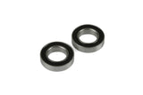 Hope front hub bearing kit with two S6903 bearings for smooth wheel rotation, bicycle component installed in hub.