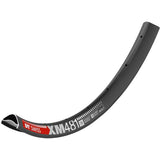 Black DT Swiss XM 481 SBWT MTB rim with disc-specific Presta valve holes, tubeless-ready, designed for mountain biking components