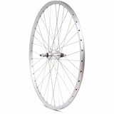 Silver M Part Wheels hybrid rear 700c solid axle screw-on wheel for 6/7 speed bikes, showcasing the wheel and axle components.