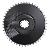 Sram Quarq DM Red AXS D1 Aero 50T Black chainring with integrated power meter for cycling components.
