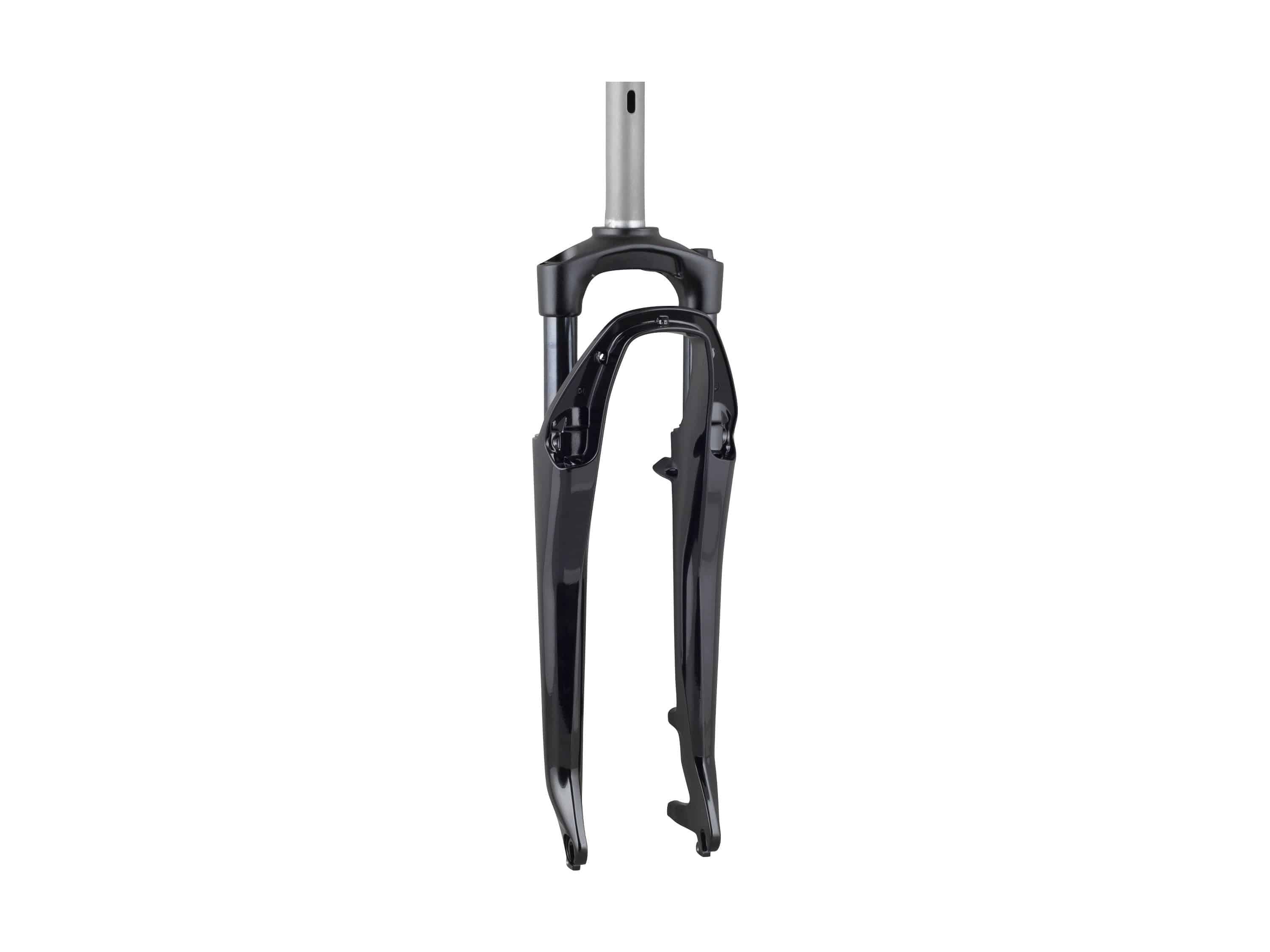 Bontrager Forklight 700x50 threaded disc brake MTB fork with smooth suspension, shown with threaded top and disc brake mount.