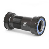 Wheels Manufacturing BBRight outboard bottom bracket with ABEC-3 bearings for 30mm cranksets, showing the black metal components.