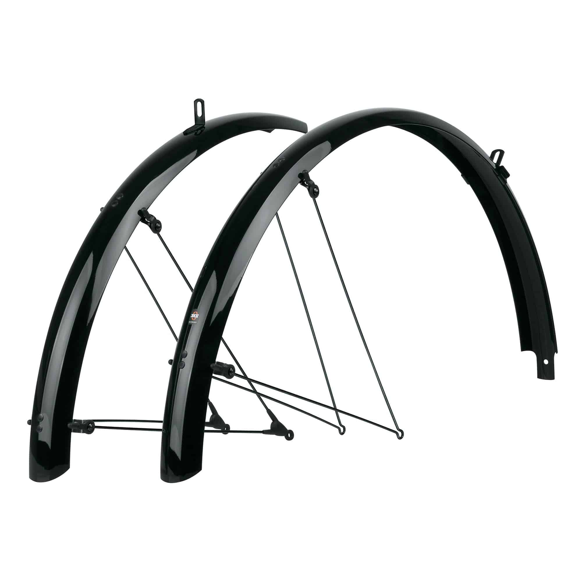 SKS Bluemels 26-inch MTB mudguard set with ASR safety system and V-stays, mounted on a mountain bike for off-road protection