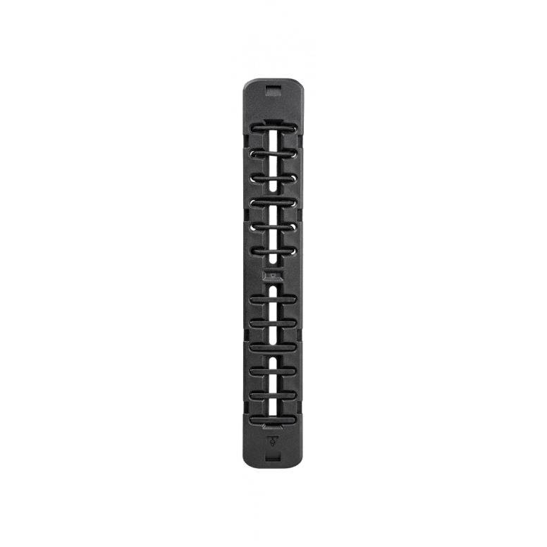 Topeak Fastfuel Platform Bike Gel Pack Holder with quick mount strap system in black, mounted on a bike frame.