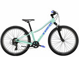 Trek Precaliber 24 kids bike with 8-speed twist shift and suspension, featuring a sturdy frame and colorful design for young riders.