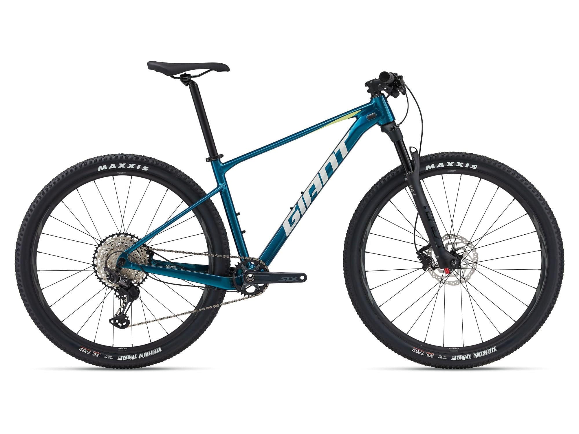 Giant XTC SLR 29 1 mountain bike with Shimano Deore XT M8100 disc brakes, featuring a lightweight frame and knobby tires.