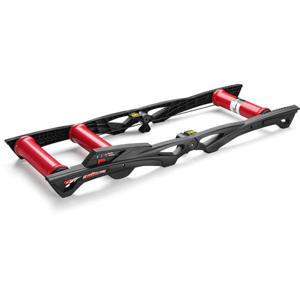 Elite Arion Mag Parabolic Rollers for indoor cycling, featuring 3-speed magnetic resistance and adjustable support.