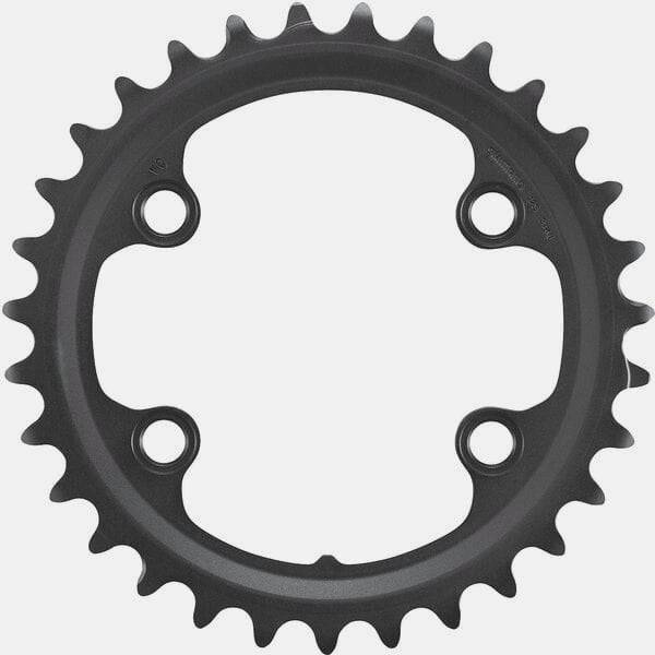 Shimano GRX FC-RX820-2 12-speed double chainring with 31T for gravel bikes, shown with crankset and chainring details.