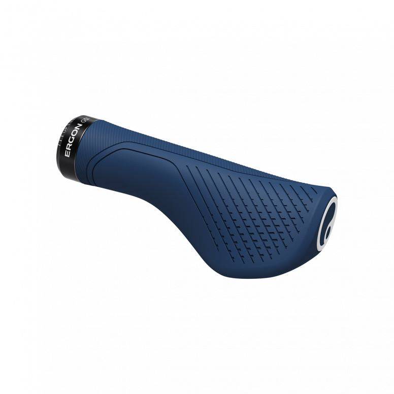 Ergon GS1 Evo ergonomic MTB handlebar grips with textured surface for comfortable riding on touring and e-bike mountain bikes.