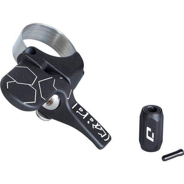 PRO Discover Dropper Seatpost with dropbar lever for easy height adjustment, shown installed on a bicycle component.