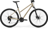 Merida Crossway 100 Women's hybrid bike with Shimano CUES U3020 SGS components and disc brakes, shown from side view.
