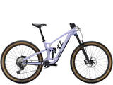 Trek Fuel EX 9.8 XT Gen 6 mountain bike with advanced suspension and internal frame storage, shown from side view.