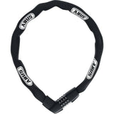 ABUS Tresor 1385/85 black chain lock with combination for bike security, showing the sturdy chain and lock mechanism.