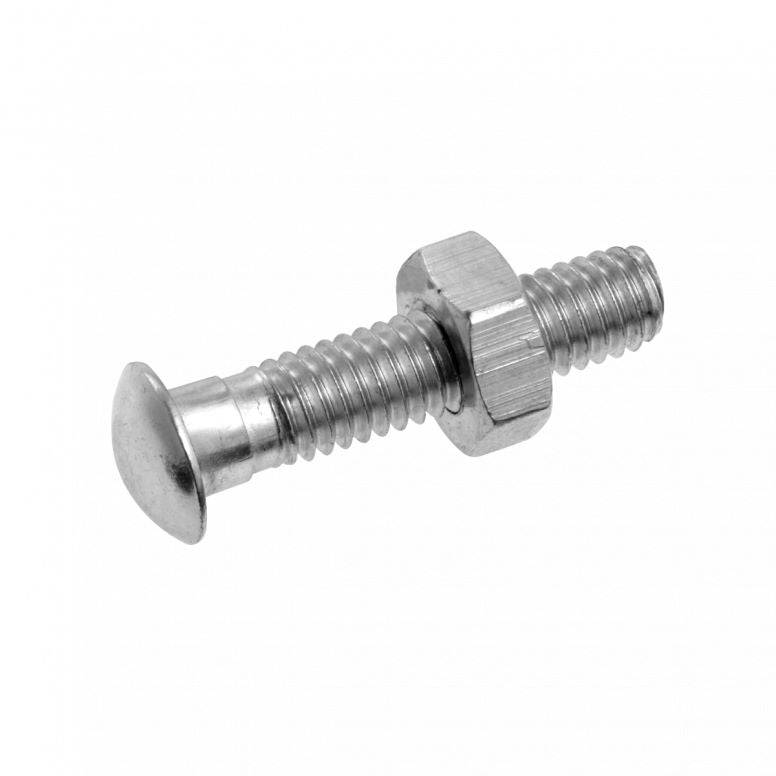 Brooks 1" 5/16 bolt and nut assembly for B33, B135, B190 saddle replacements, showing metal components and threading.