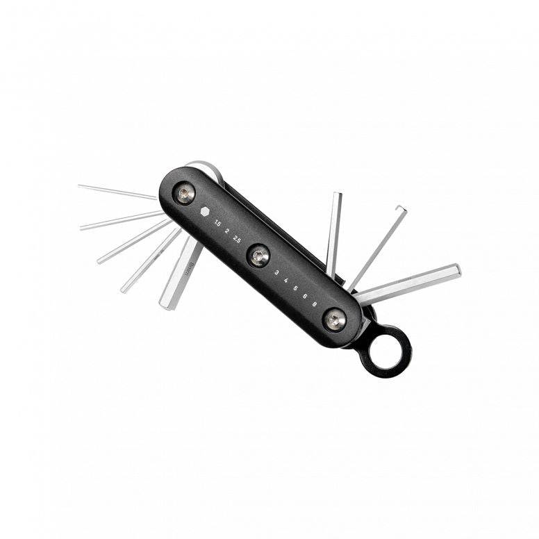 Topeak Fix Station Allen Key Set in silver and black, durable bike repair tool kit with multiple allen wrenches for bike maintenance.