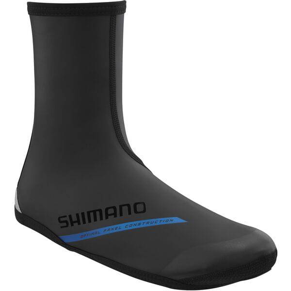 Shimano unisex dual fit thermal cycling shoe covers overshoes for SPD and SPD-SL pedals, featuring weather-resistant fabric and reflective details.