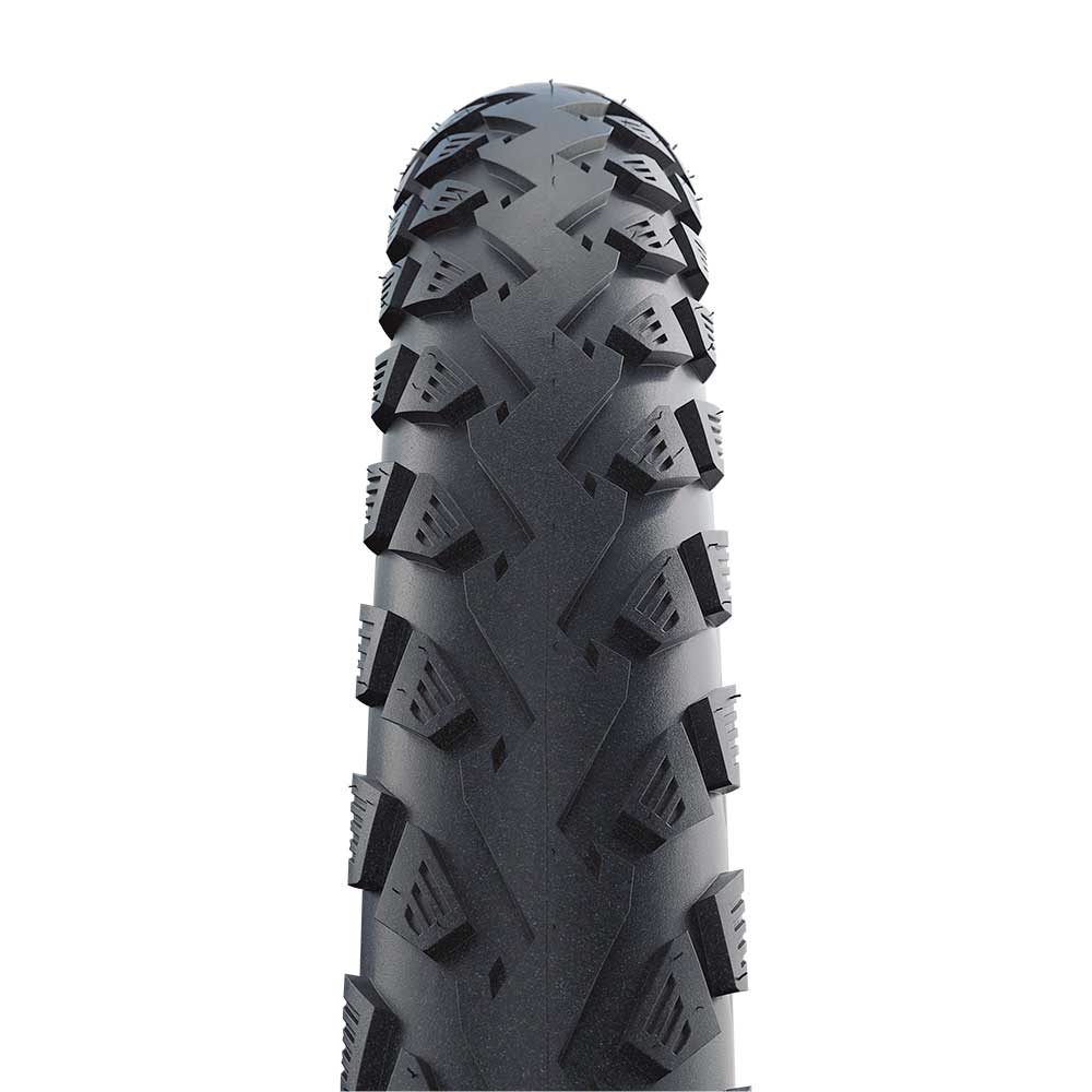 Schwalbe Land Cruiser Plus e-bike tire with PunctureGuard and reflective strip, durable components for reliable cycling performance.