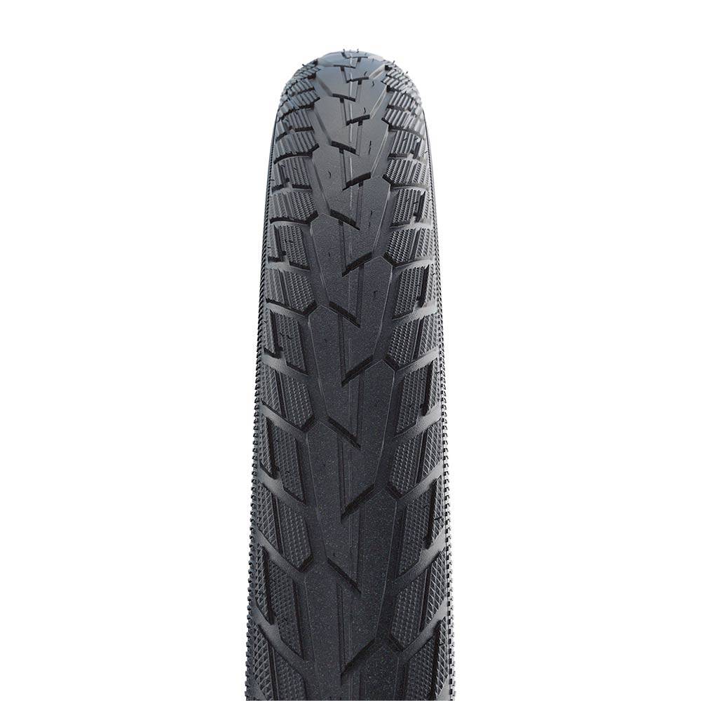 Schwalbe Road Cruiser K-Guard urban bike tire with green compound technology, durable bicycle tire for city riding.