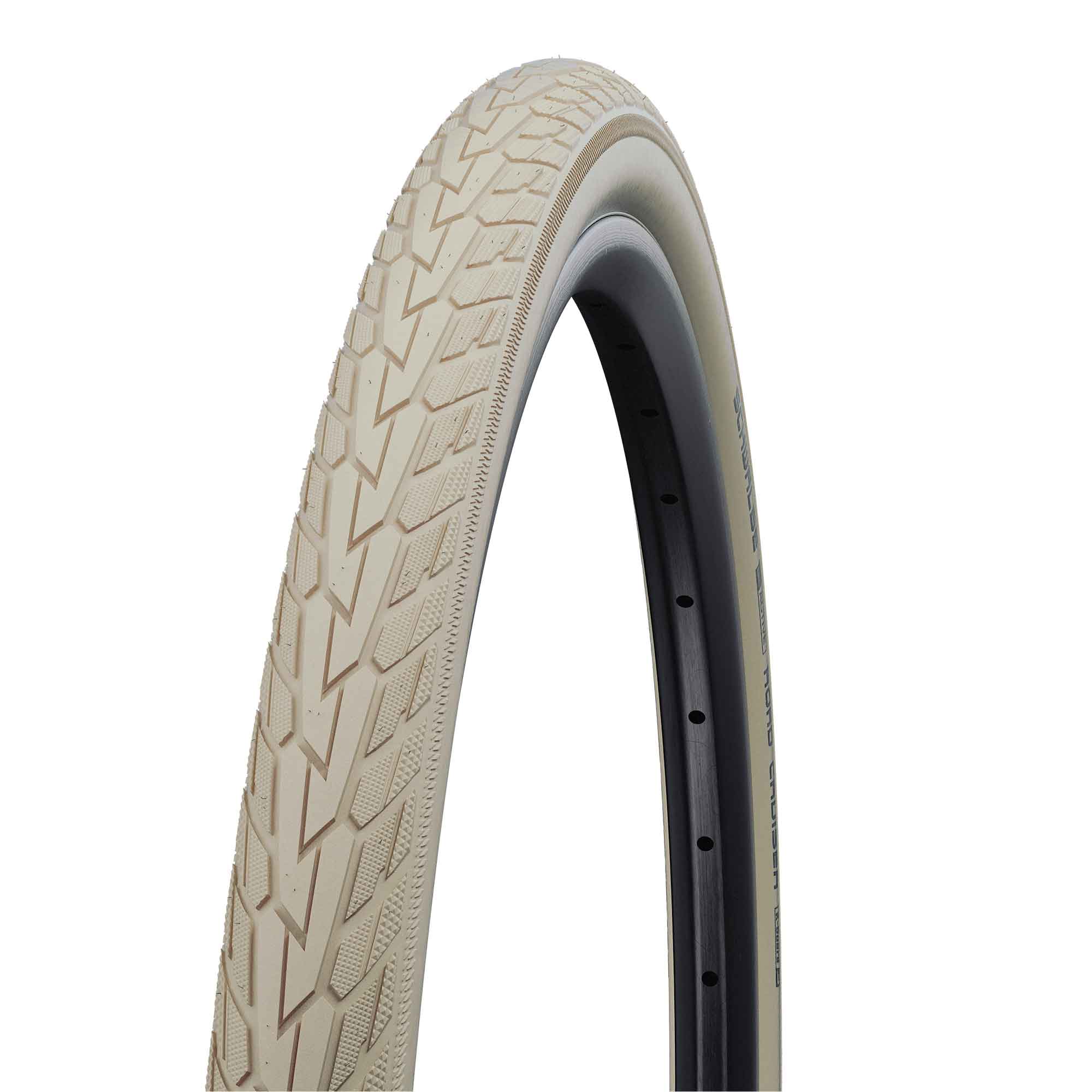 Schwalbe Road Cruiser K-Guard urban bike tire with green compound technology and durable tread, designed for city cycling.