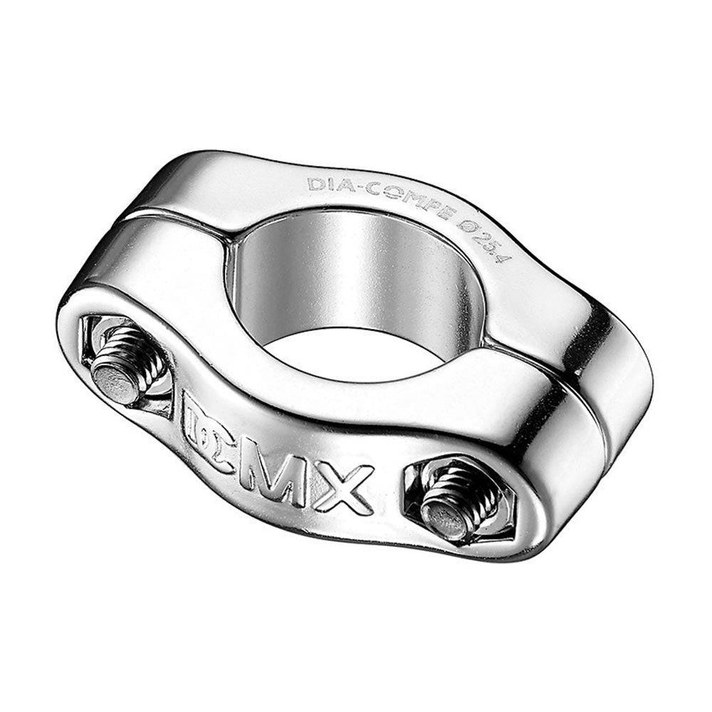 Dia-Compe MX1500 seat clamp with two bolts for 25.4mm seatposts, bike components accessory, in silver finish