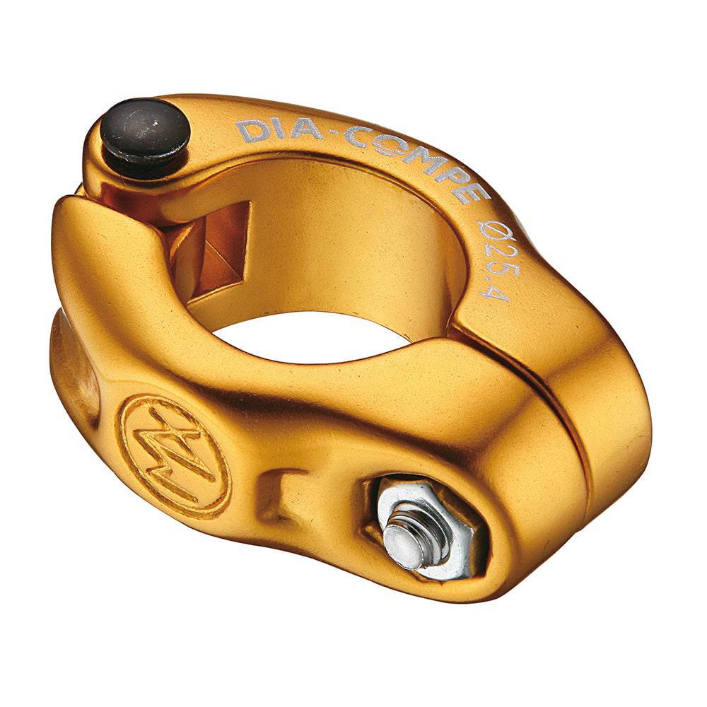 Dia-Compe MX1500N bike seat clamp for 28.6mm tubes with finishing kit, shown with components and hardware.