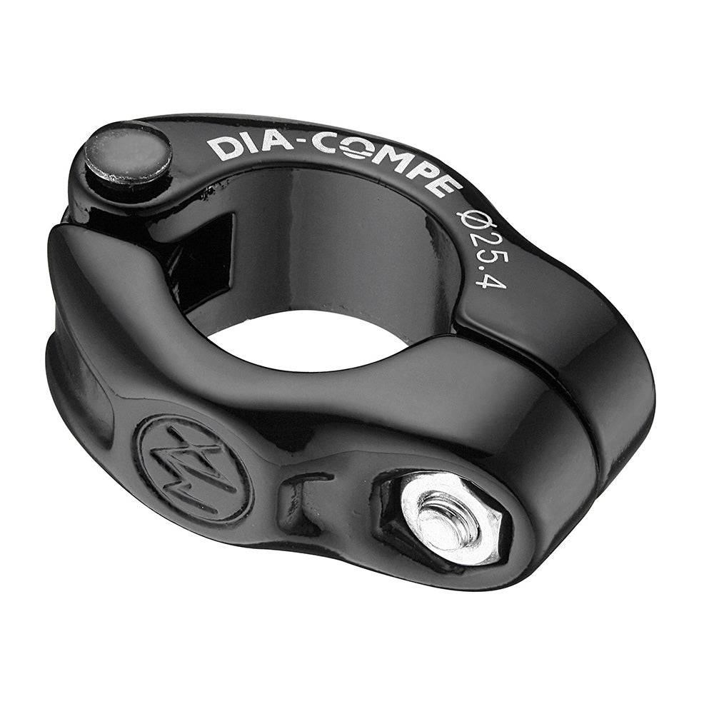 Dia-Compe MX1500N seat clamp for 28.6mm bike tubes with finishing kit, showing the durable component and hardware in the image.