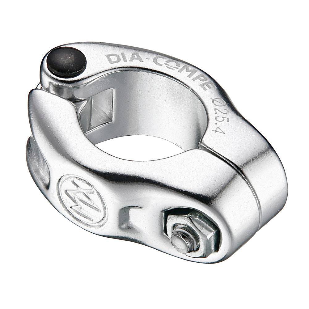 Dia-Compe MX1500N bike seat clamp for 28.6mm tubes with finishing kit, showing the component and hardware for bicycle seat adjustments.