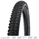 Schwalbe Johnny Watts 365 DD Greenguard tire showcasing its durable puncture protection and rugged tread design for bike components.