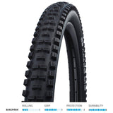 Schwalbe Big Betty Addix Performance downhill and enduro bikepark tyre with aggressive tread for mountain biking.