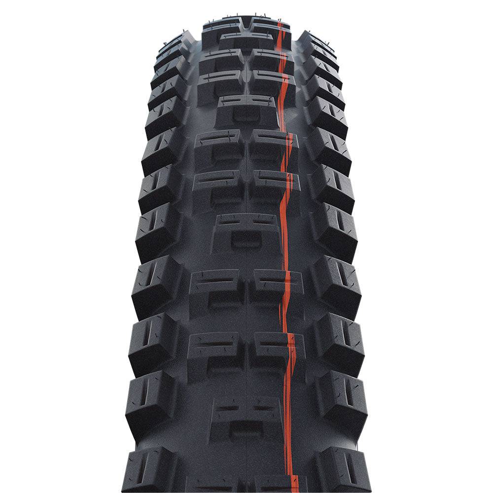 Schwalbe Big Betty Evo Super Gravity MTB tire with Addix Soft compound, folding TLE design, suitable for downhill, enduro, and e-bike riding