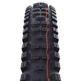 Schwalbe Big Betty Evo Super Gravity MTB tire with Addix Soft compound, folding TLE design, suitable for downhill, enduro, and e-bike riding