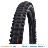 Schwalbe Big Betty Evo Super Gravity MTB tire with Addix Soft compound, folding TLE design, suitable for downhill, enduro, and e-bike riding