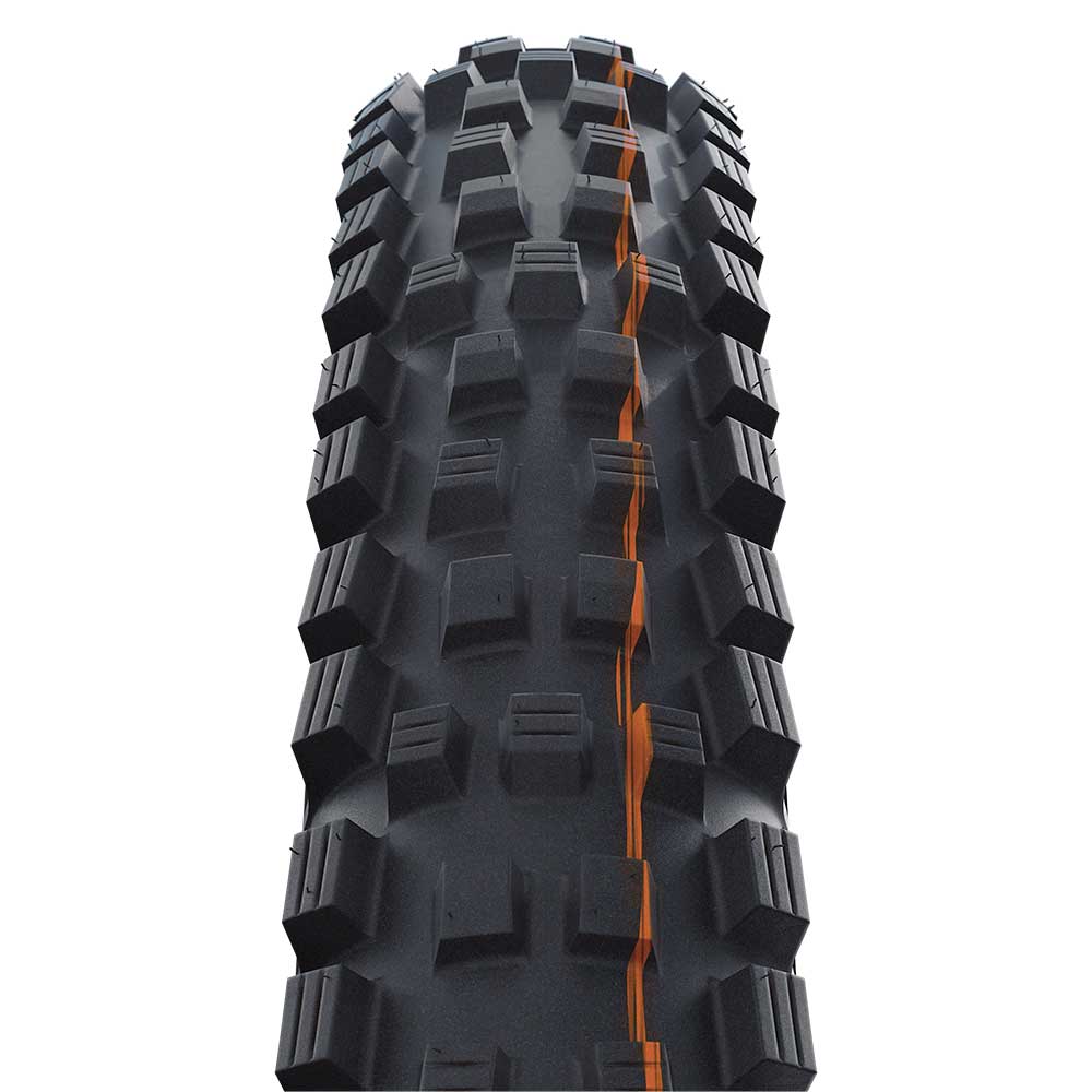 Schwalbe Magic Mary Snakeskin Soft Folding TLE downhill and enduro mountain bike tyre with tread pattern and sidewall details